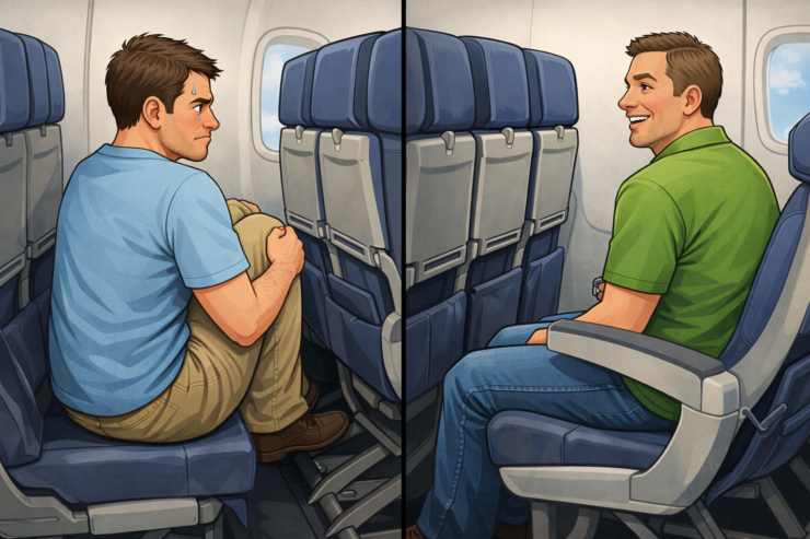 avion, prostor za noge