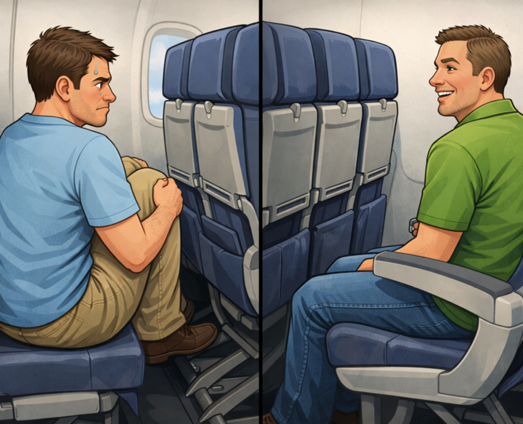 avion, prostor za noge