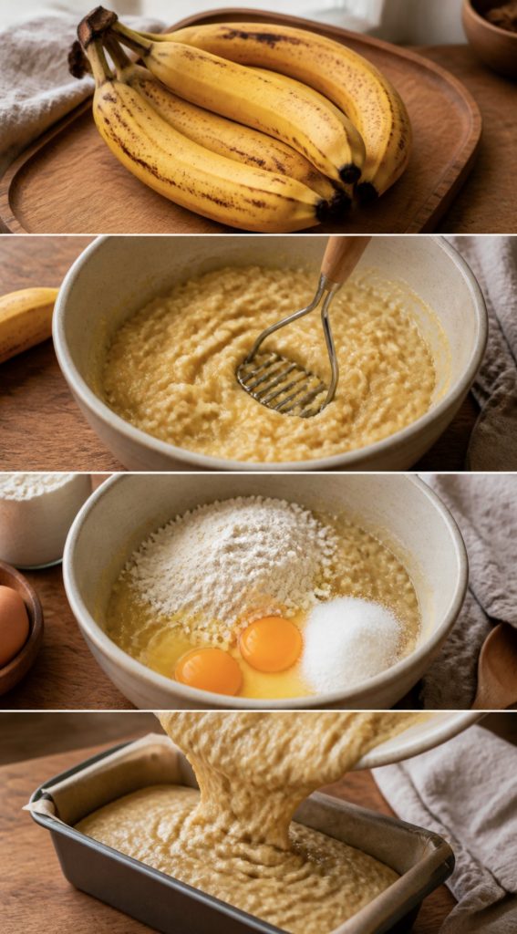 banana bread, banana kruh, recept