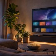 dnevna soba, gledanje TV, streaming